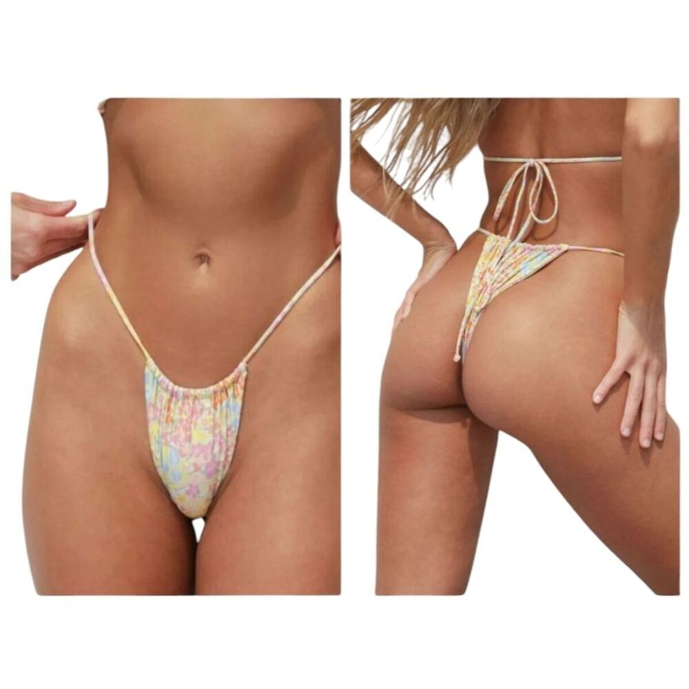 Stone Fox Swim River Bikini Bottom Flower Fields XS‎ Eco-friendly Beach Travel